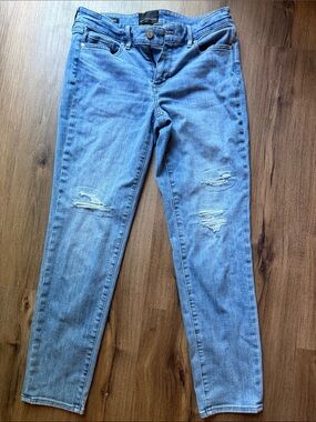 White House Black Market Light Blue Skinny Ripped Jeans